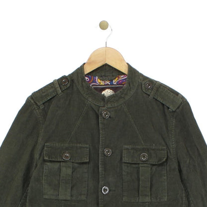 Mens Military Jacket Corduroy Slim Fit
