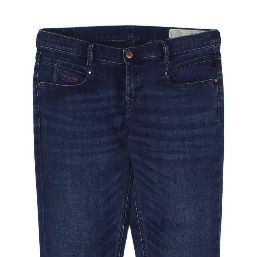 Womens Belthy Jeans Denim Slim Straight Low Waist