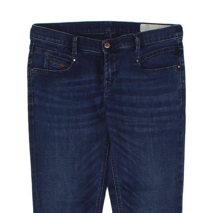 Womens Belthy Jeans Denim Slim Straight Low Waist