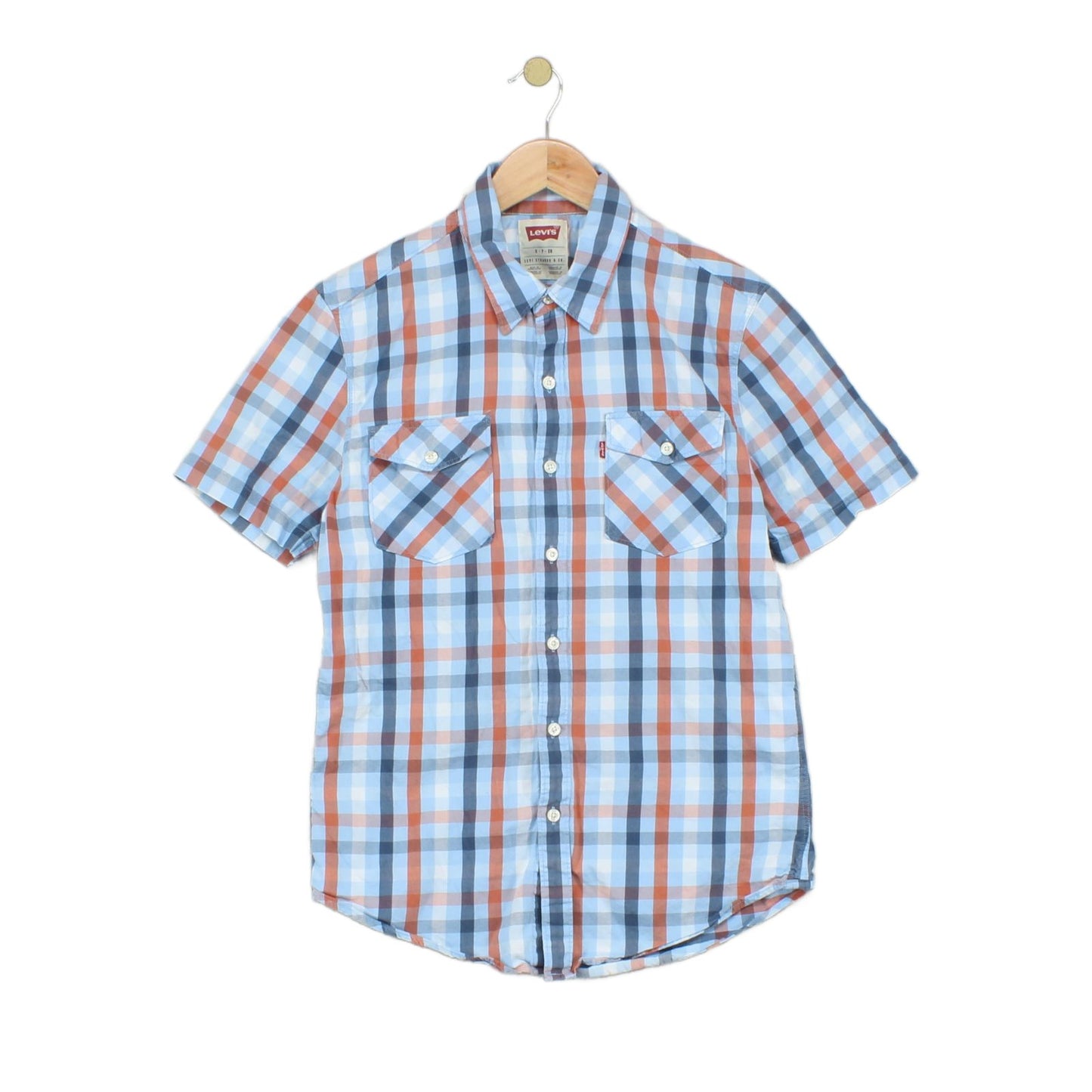 Mens Plaid Shirt Summer Short Sleeve