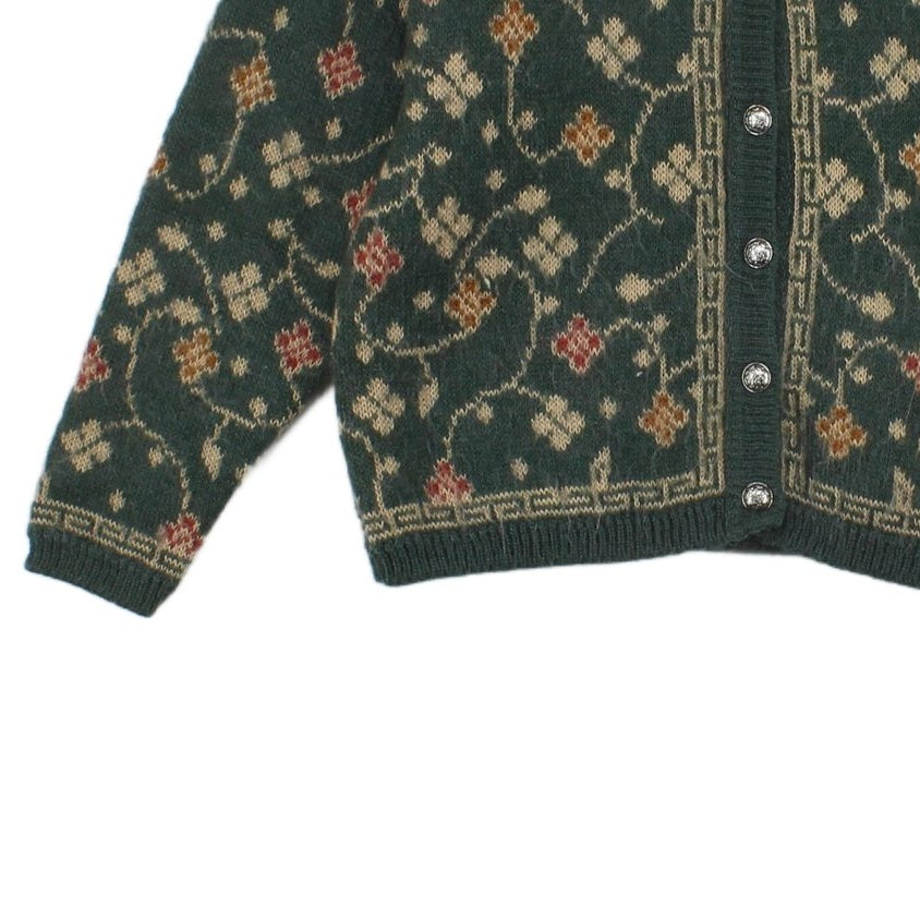 Womens Cardigan Knit Floral Button Up
