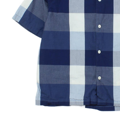 Mens Check Shirt Button Up Short Sleeve Relaxed