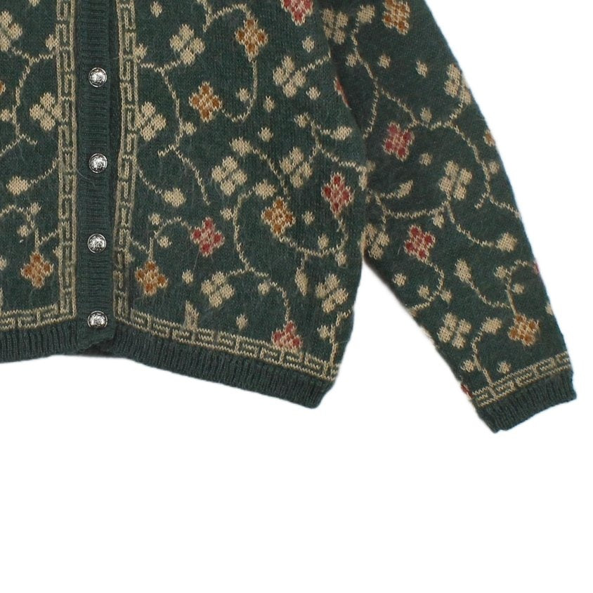 Womens Cardigan Knit Floral Button Up