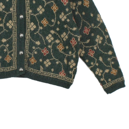 Womens Cardigan Knit Floral Button Up