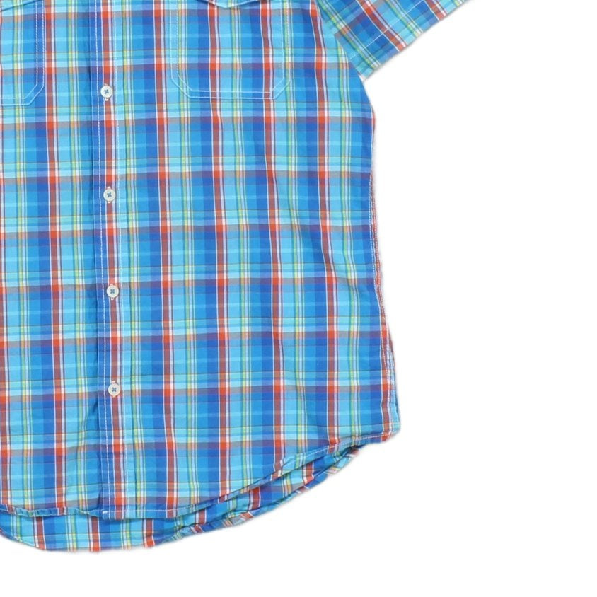 Mens Plaid Shirt Custom Fit Short Sleeve