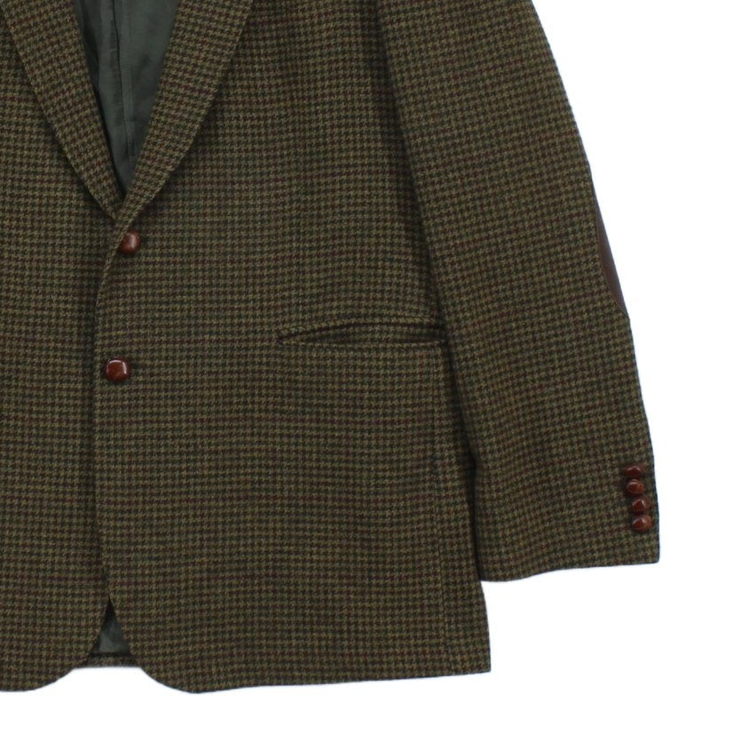 Mens Tweed Blazer Elbow Patches Classic Wool