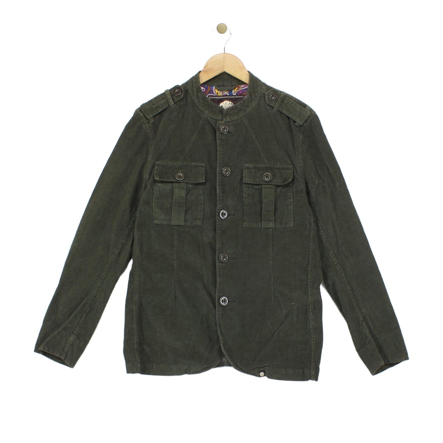 Mens Military Jacket Corduroy Slim Fit