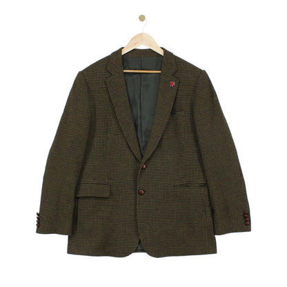 Mens Tweed Blazer Elbow Patches Classic Wool