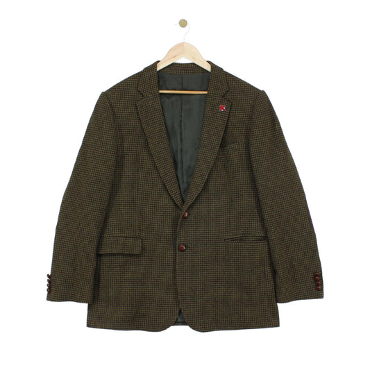 Mens Tweed Blazer Elbow Patches Classic Wool