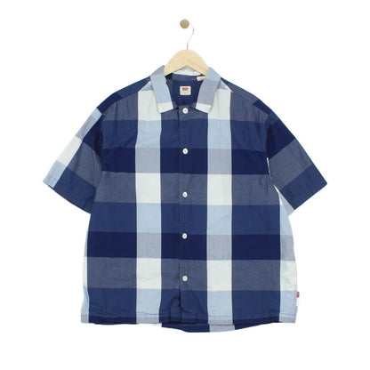 Mens Check Shirt Button Up Short Sleeve Relaxed