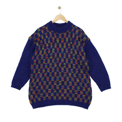 Womens Mohair Jumper Check Wool Blend