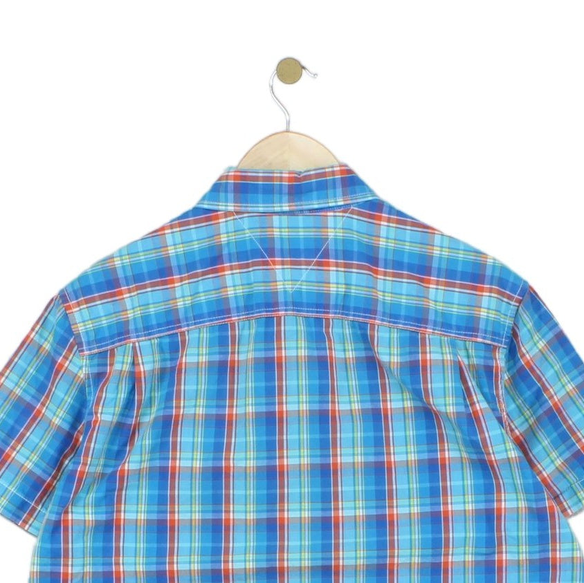Mens Plaid Shirt Custom Fit Short Sleeve