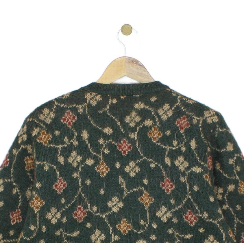 Womens Cardigan Knit Floral Button Up