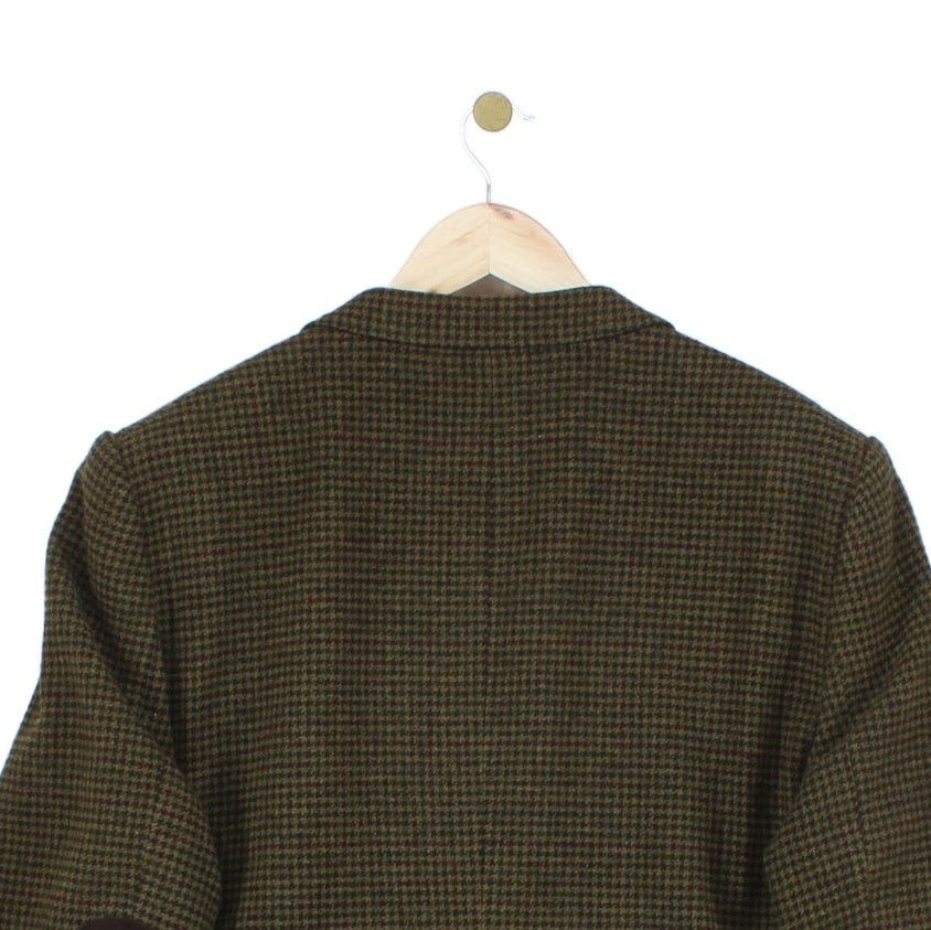 Mens Tweed Blazer Elbow Patches Classic Wool