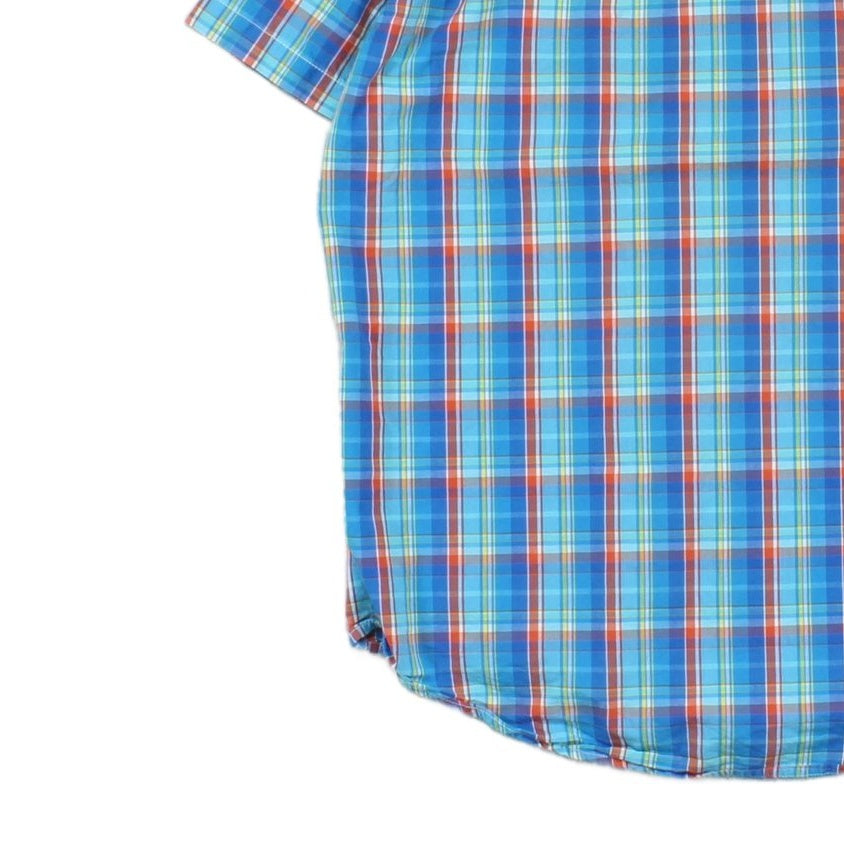 Mens Plaid Shirt Custom Fit Short Sleeve