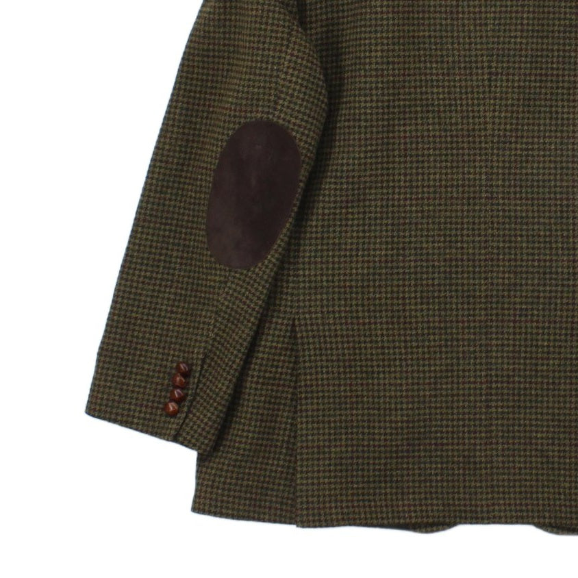 Mens Tweed Blazer Elbow Patches Classic Wool