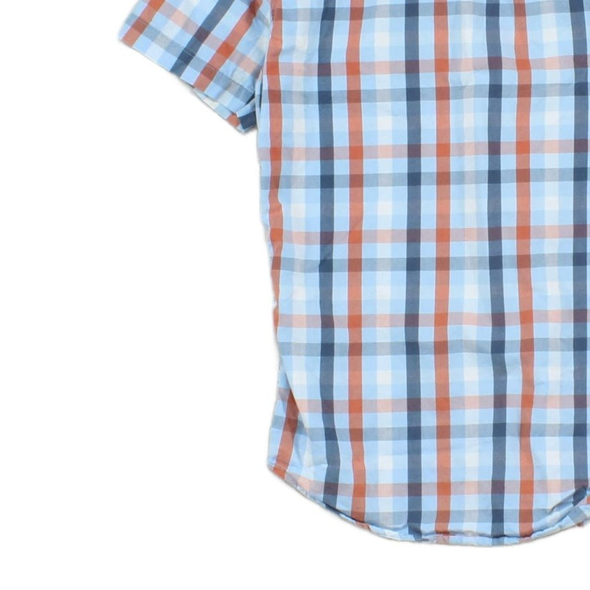 Mens Plaid Shirt Summer Short Sleeve