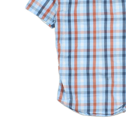 Mens Plaid Shirt Summer Short Sleeve