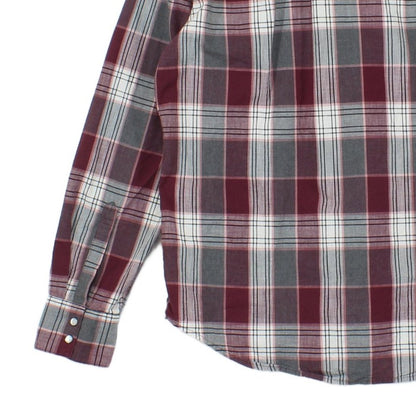 Mens Plaid Shirt Snap Button Up Western