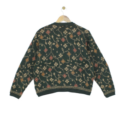 Womens Cardigan Knit Floral Button Up