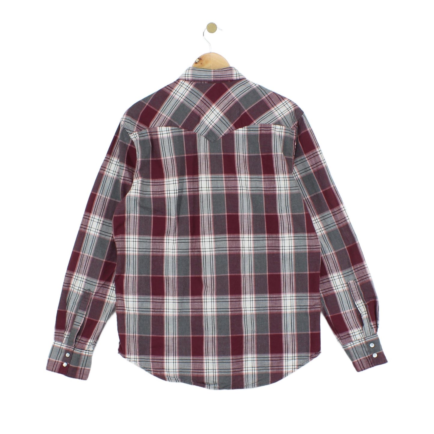 Mens Plaid Shirt Snap Button Up Western
