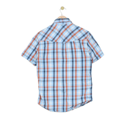 Mens Plaid Shirt Summer Short Sleeve