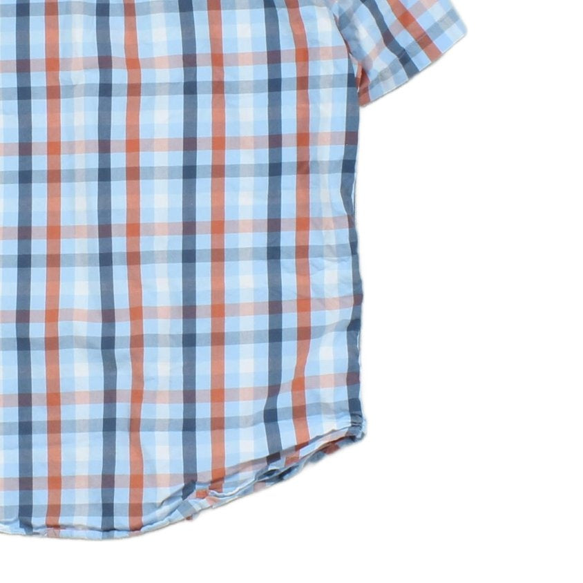 Mens Plaid Shirt Summer Short Sleeve