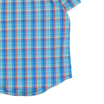 Mens Plaid Shirt Custom Fit Short Sleeve