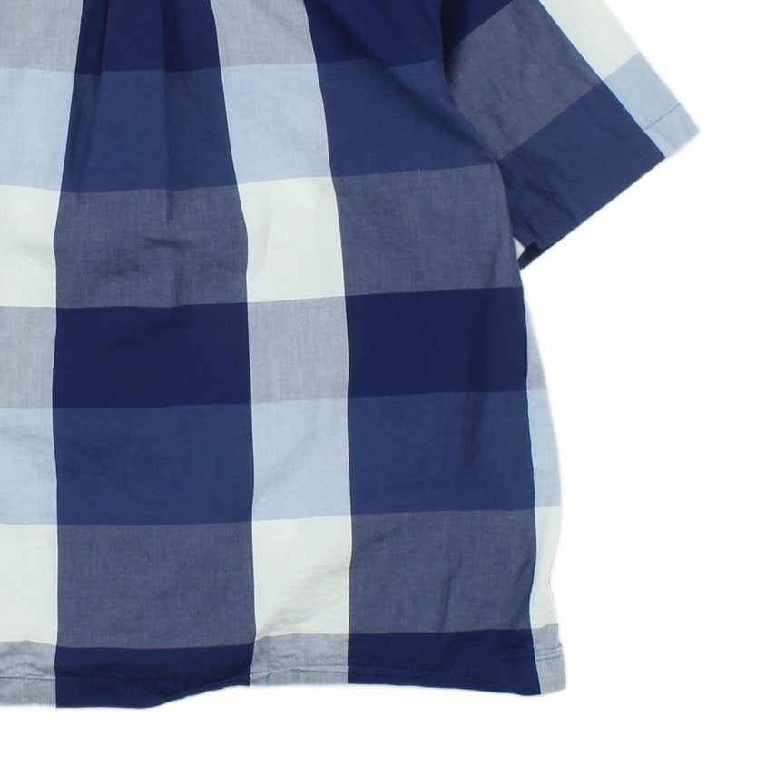 Mens Check Shirt Button Up Short Sleeve Relaxed