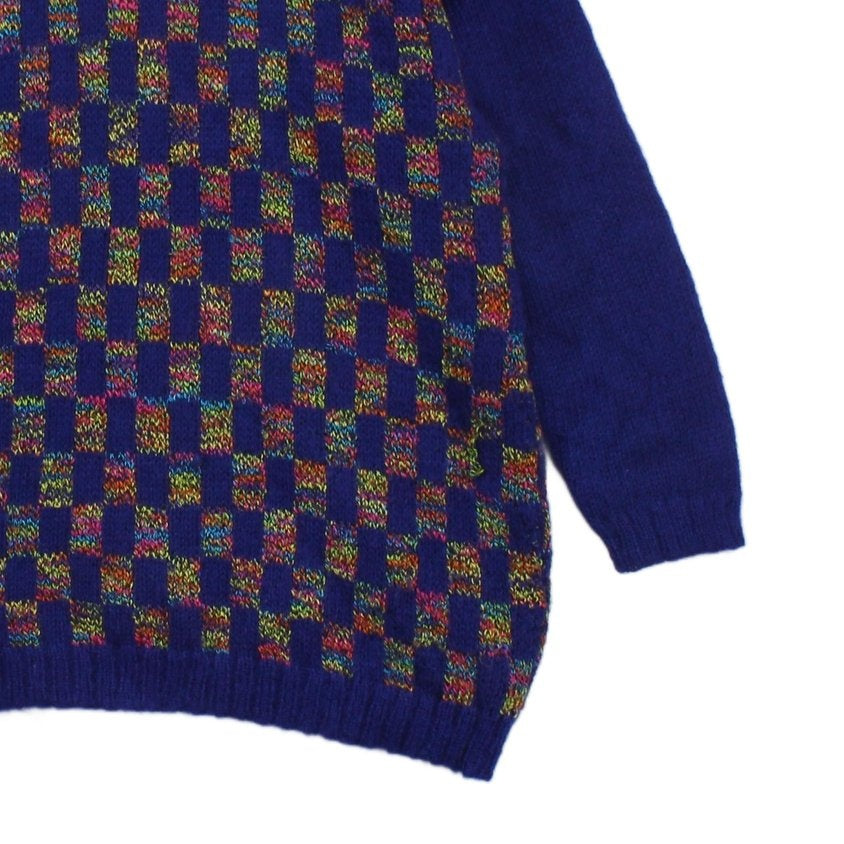 Womens Mohair Jumper Check Wool Blend