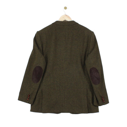 Mens Tweed Blazer Elbow Patches Classic Wool